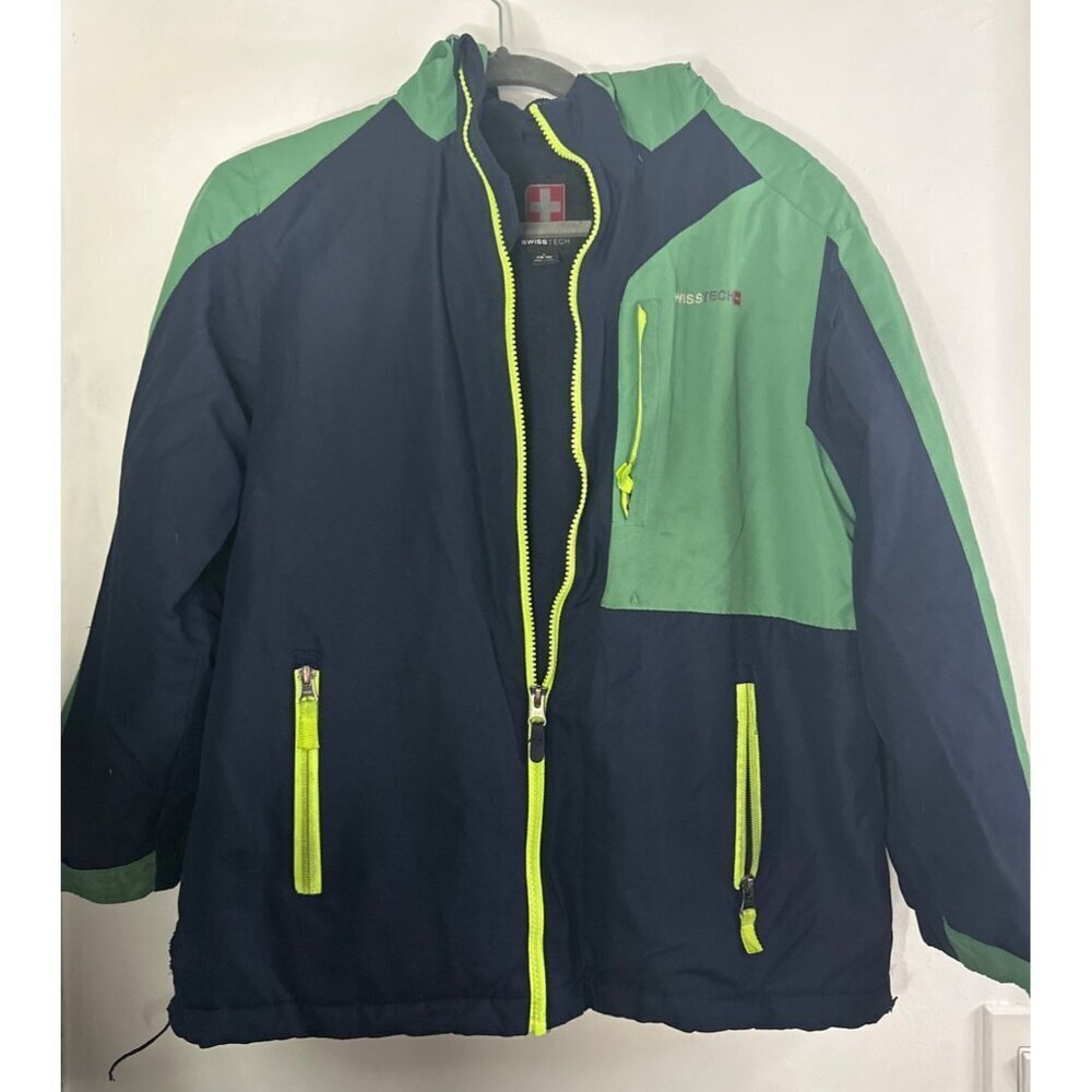 SwissTech Kids L 10-12 Jacket Green Outdoor Winter Coat back to school fall cozy